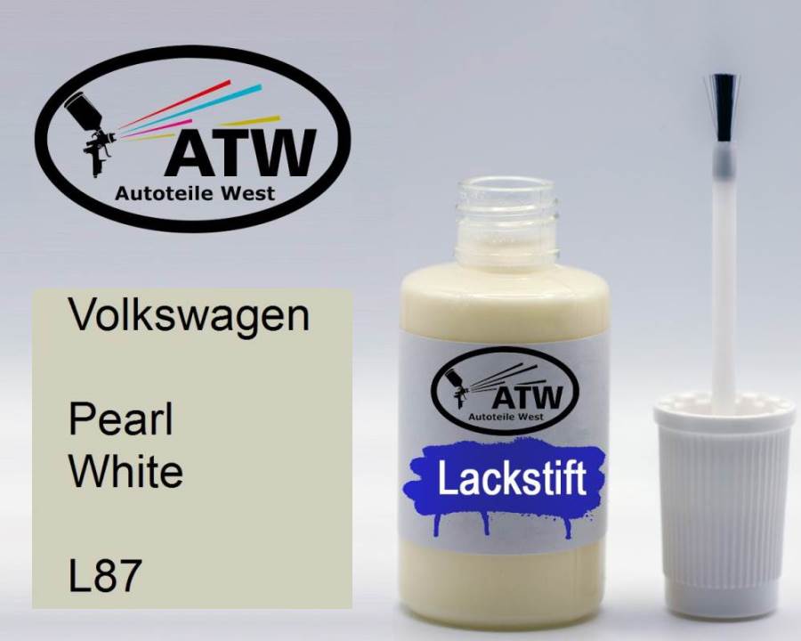 Volkswagen, Pearl White, L87: 20ml Lackstift, von ATW Autoteile West.